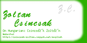 zoltan csincsak business card